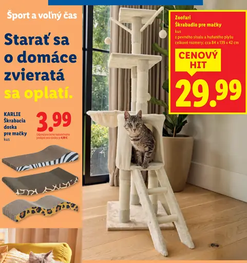 Zoofari škrabadlo pre mačky z pevného sisalu a huňatého plyšu