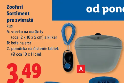 Zoofari sortiment pre zvieratá A: vrecko na maškrty a kliker