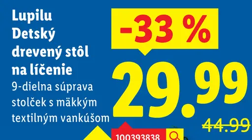 Lupilu detský drevený stôl na líčenie