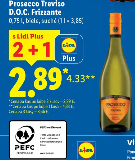 Prosecco D.O.C. Treviso Frizzante biele suché