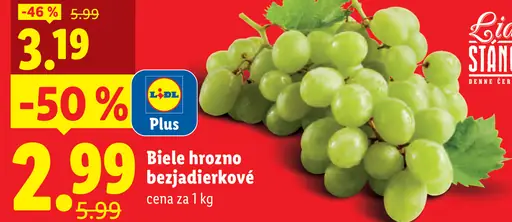 Biele hrozno bezjadierkové