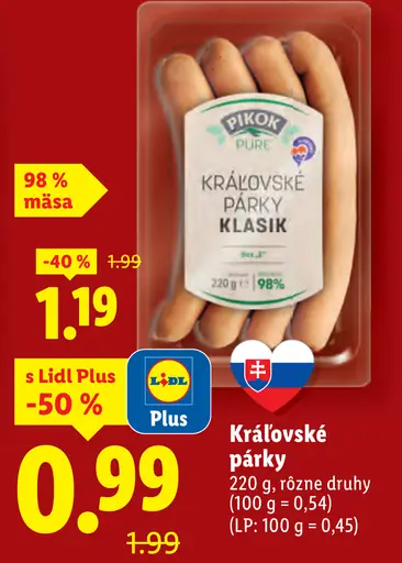 Pikok Plus Kráľovské párky klasik