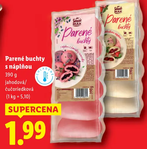 Šmak Parené buchty s náplňou jahodovou alebo čučoriedkovou