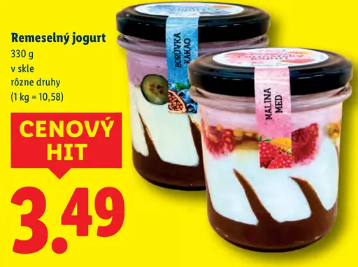 Remeselný jogurt v skle