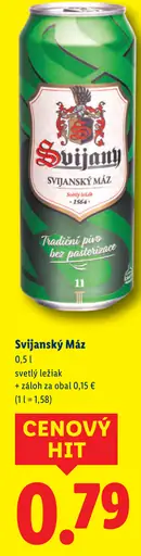 Svijanský Máz svetlý ležiak plechovka