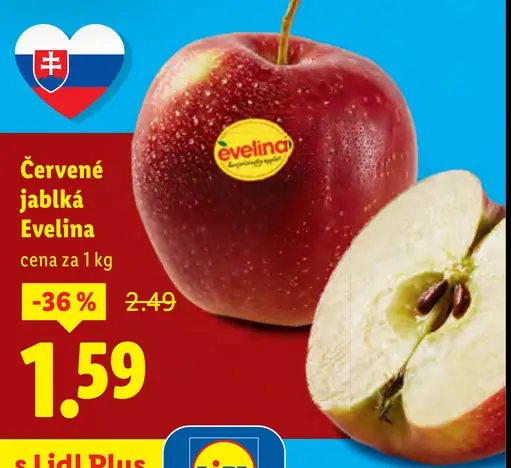 Červené jablká Evelina