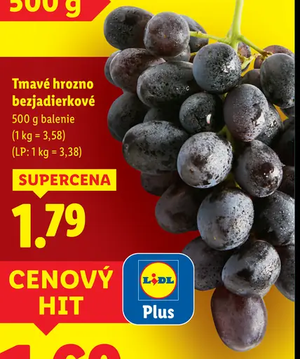 Tmavé hrozno bezjadierkové