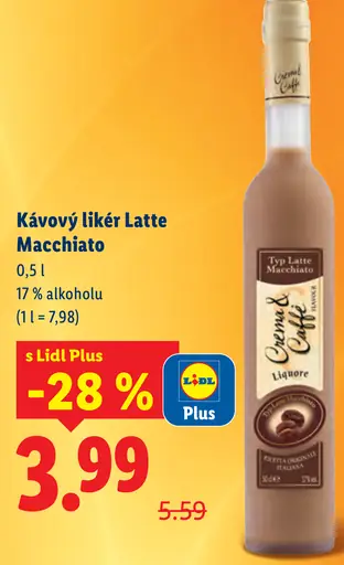 Kávový likér Latte Macchiato