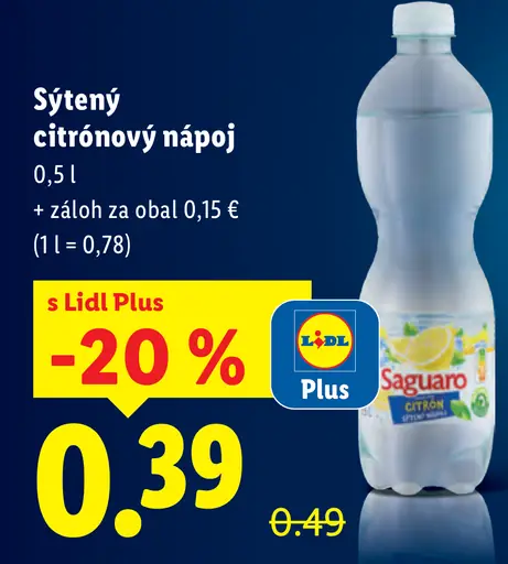 Saguaro sýtený citrónový nápoj