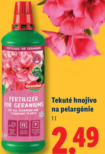 Grandiol Tekuté hnojivo na pelargónie