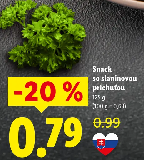 Snack Day snack so slaninovou príchuťou