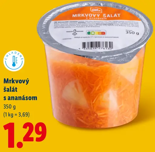 Mrkvový šalát s ananásom chladený