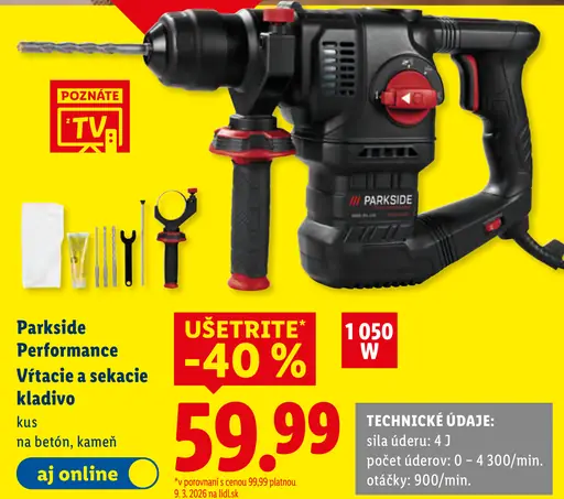 Parkside Performance Vŕtacie a sekacie kladivo