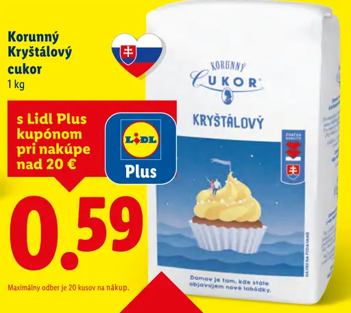 Korunný cukor kryštálový