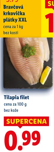 Tilapia filety bez kože