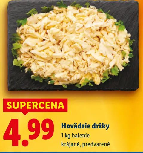 Hovädzie držky krájané predvarené