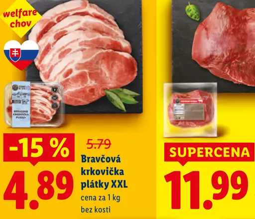 Bravčová krkovička plátky XXL bez kosti