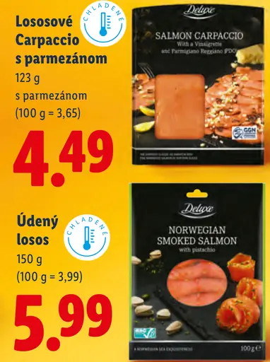 Deluxe lososové carpaccio s parmezánom