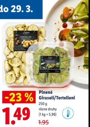 Deluxe plnené Girasoli/Tortelloni čerstvé plnené cestoviny