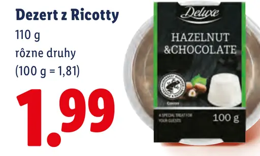 Deluxe dezert z ricotty rôzne druhy