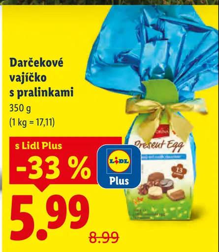 Favorina Darčekové vajíčko s pralinkami