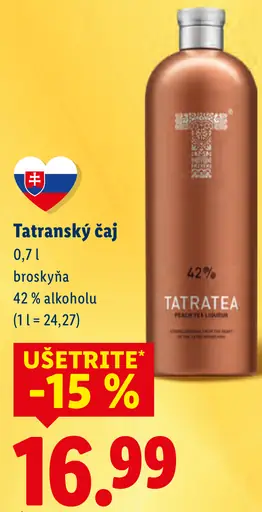 Tatranský čaj broskyňa likér