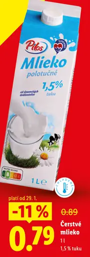 Pilos trvanlivé mlieko 1,5 % tuku