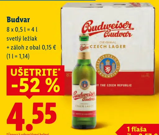 Budvar svetlý ležiak