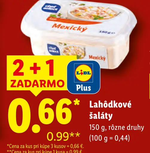 Lahôdkové šaláty Mexický a ďalšie druhy