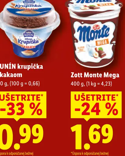 Zott Monte Mega mliečny dezert
