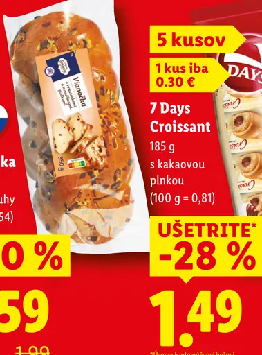 7 Days Croissant s kakaovou náplňou