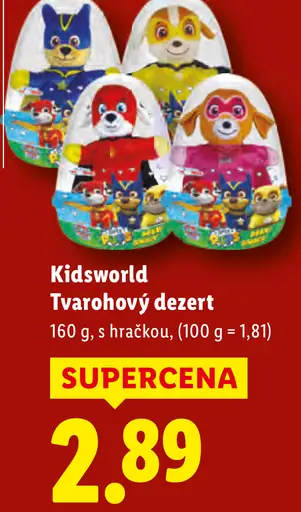 Kidsworld tvarohový dezert s hračkou