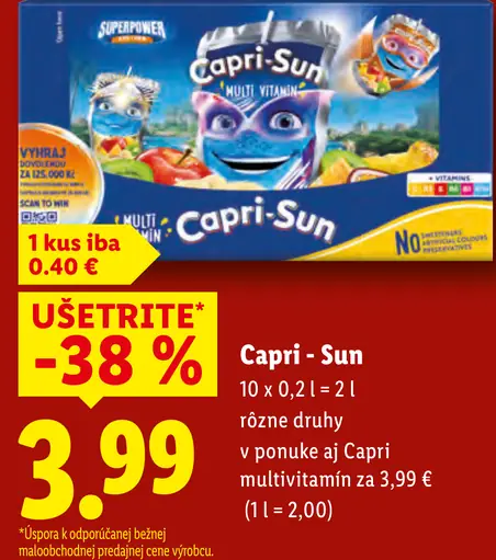 Capri-Sun multivitamín nápoj rôzne druhy