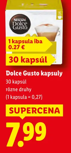 Nescafé Dolce Gusto kapsuly rôzne druhy