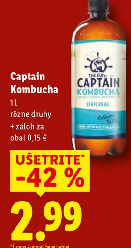 Captain Kombucha fermentovaný nápoj rôzne druhy
