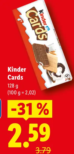 Kinder Cards plnené sušienky