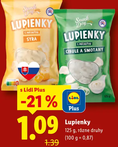 Snack Day Lupienky z príchuťou syra