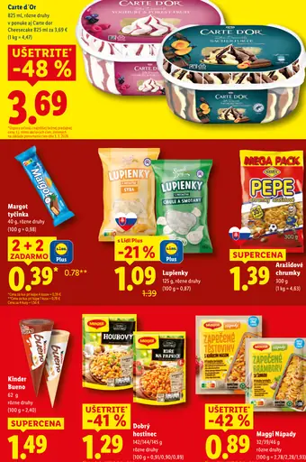 Carte d’Or zmrzlina rôzne druhy