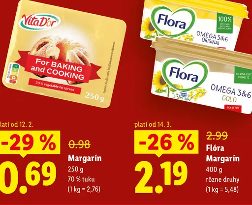 Vita D'or margarín na pečenie a varenie