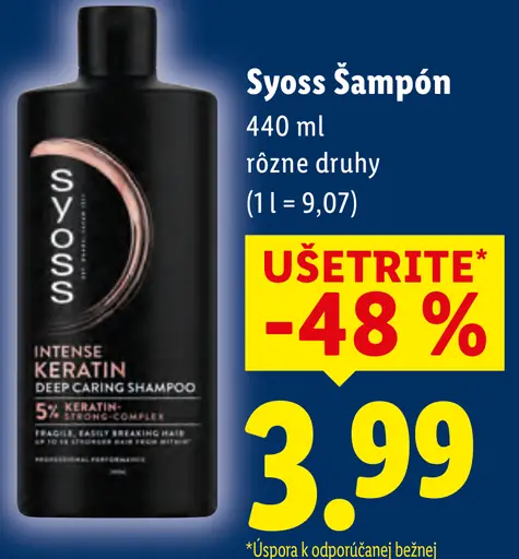 Syoss šampón rôzne druhy