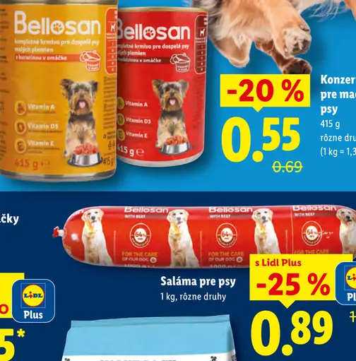 Bellosan saláma pre psy s hovädzím, hydinou a zeleninou rôzne druhy