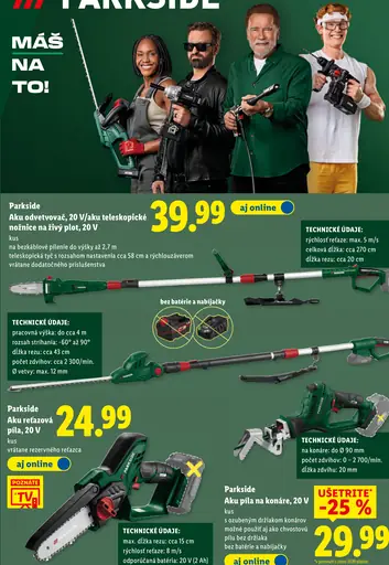 Parkside aku odvetvovač, 20 V / aku teleskopické nožnice na živý plot, 20 V