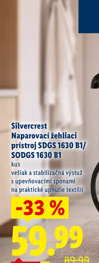Silvercrest naparovací žehliaci prístroj SDGS 1630 B1 / SODGS 1630 B1