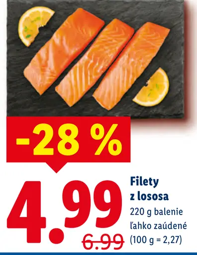 Filety z lososa (ľahko zaúdené)