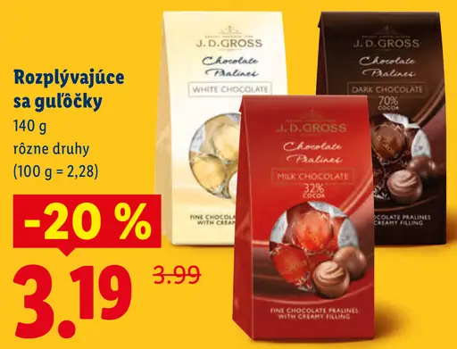 J.D. Gross čokoládové pralinky