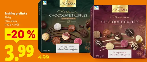 J.D. Gross Truffles pralinky rôzne druhy