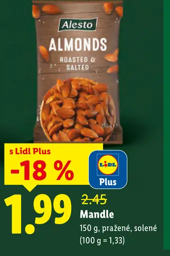 Alesto Mandle Pražené a solené