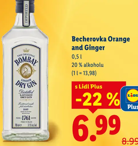 Becherovka Orange and Ginger bylinný likér