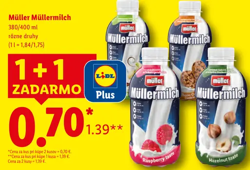 Müller Mliečny nápoj rôzne druhy Müllermilch