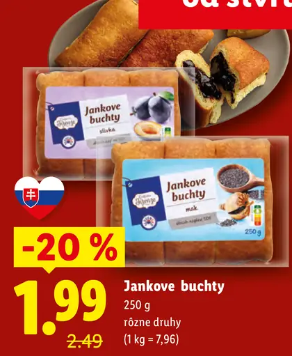 Jankove buchty rôzne druhy